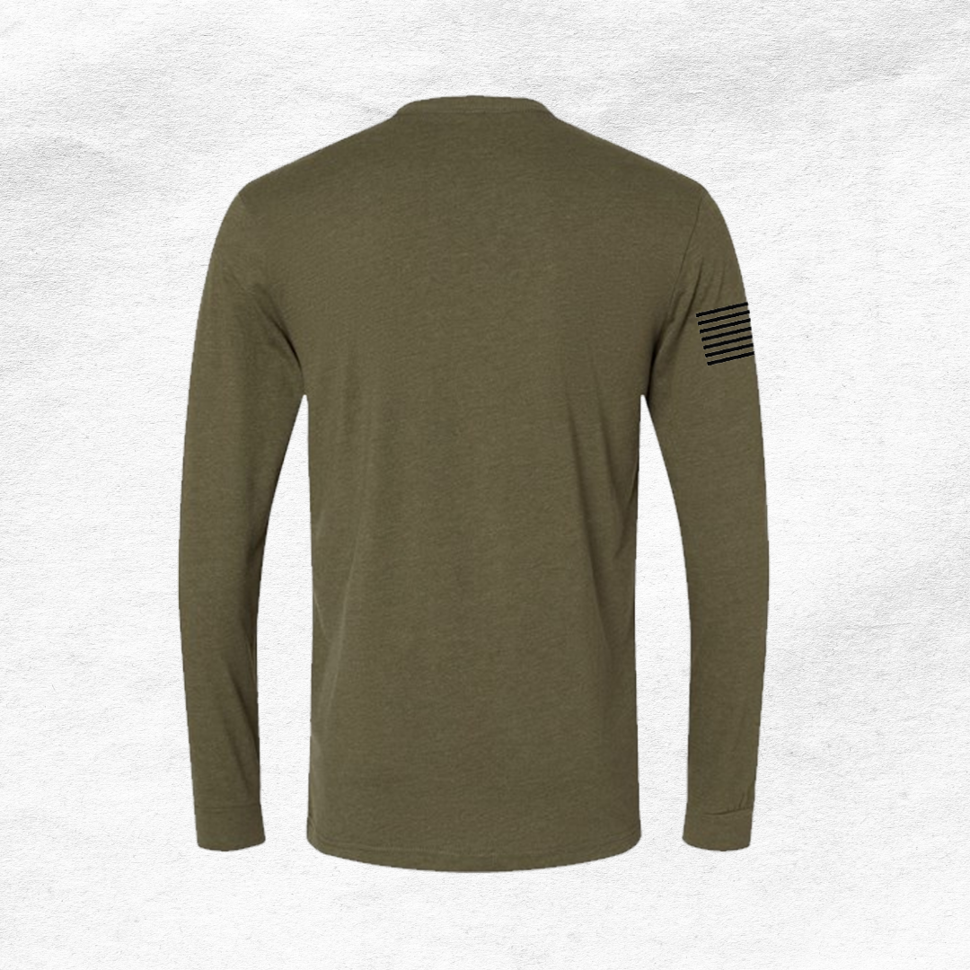Men's Long Sleeve OD Green / Black Tee