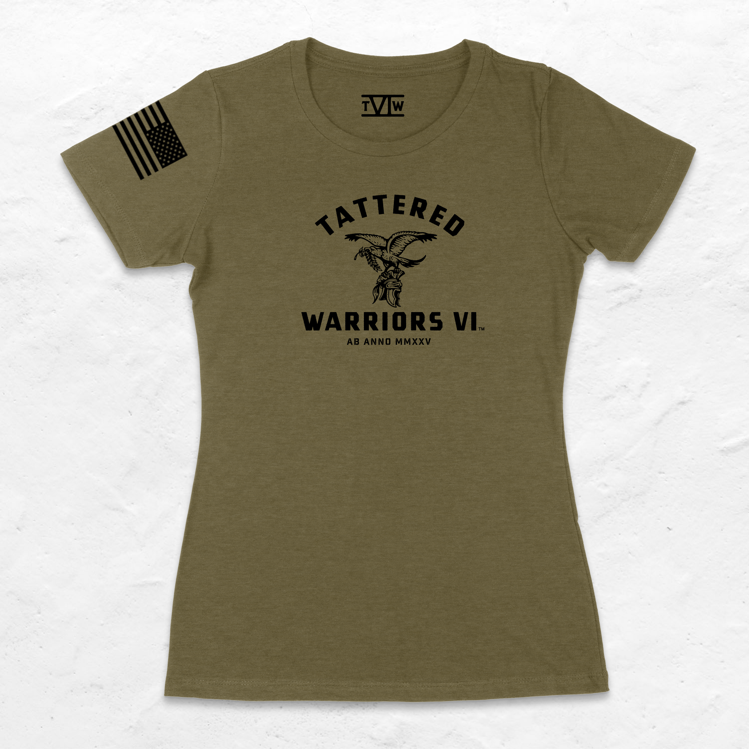 Women's Short Sleeve T-shirt OD Green/Black