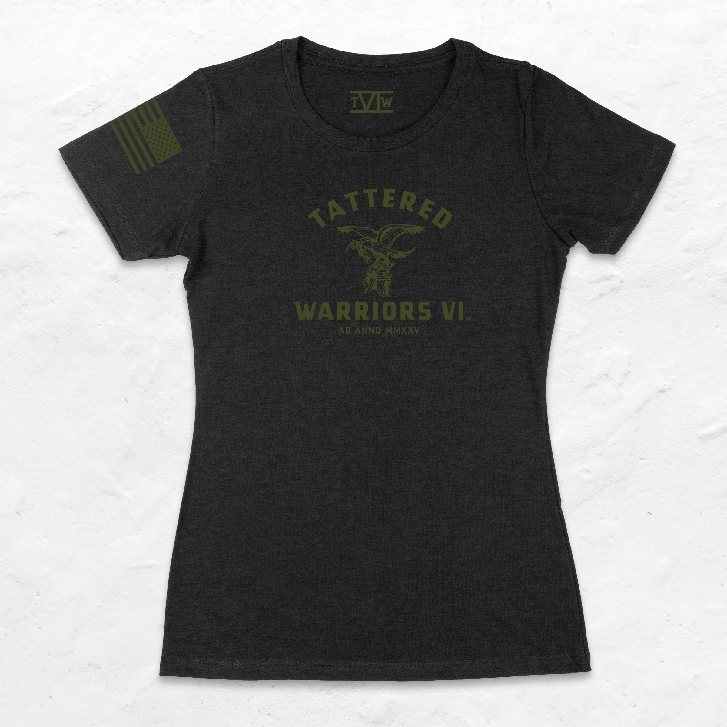 Women's Short Sleeve T-shirt Black/OD Green