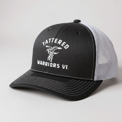 Embroidered Logo Snapback Trucker Hat - Charcoal/White