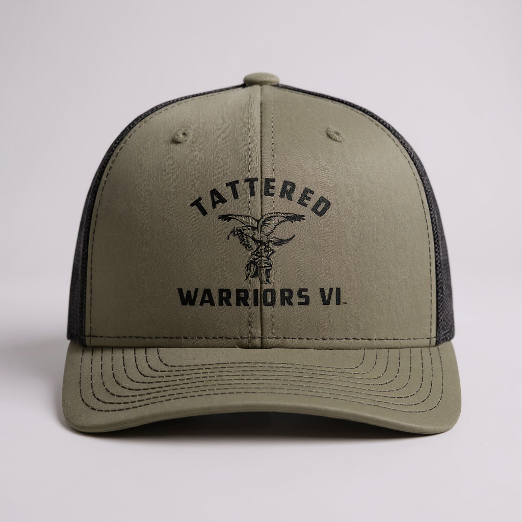 Embroidered Logo Snapback Trucker Hat - OD Green/Black