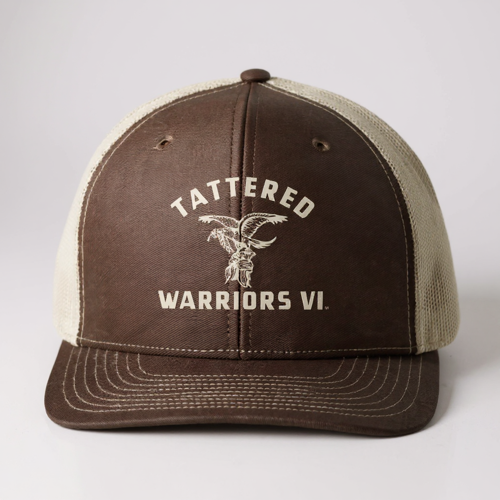 Embroidered Logo Snapback Trucker Hat - Khaki/Brown